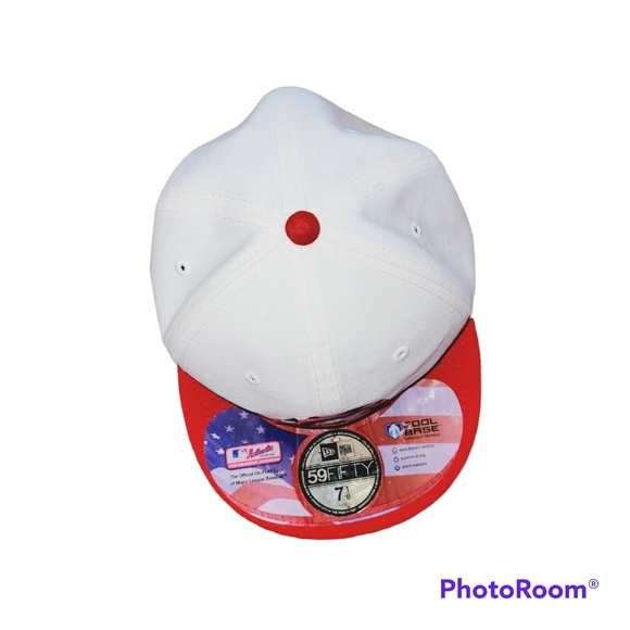 NWOT Authentic Cincinnati Reds New Era 59Fifty Stars and Stripes Flat Bill Hat - Picture 3 of 9